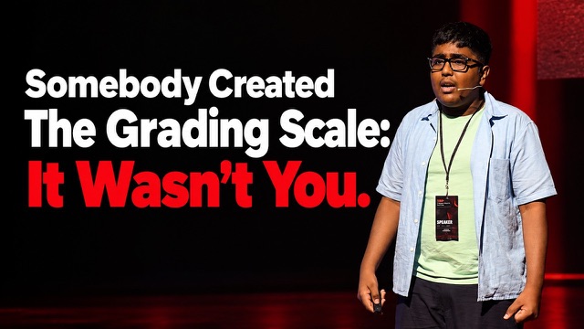 Sanjay on stage at TEDxThiagarajar College of Engineering